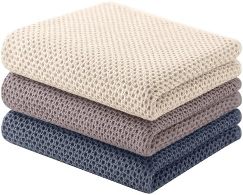 Homaxy 100% Cotton Waffle Weave Kitchen Towels, Mixed Color by Homaxy