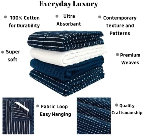 Serafina Home Navy Blue Kitchen Towels Assorted - Image 6