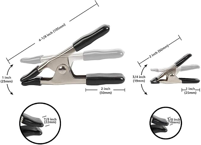 Amazon Basics 20-Piece Steel Spring Clamp Set, Non-Marking PVC-Coated Tips - Image 2