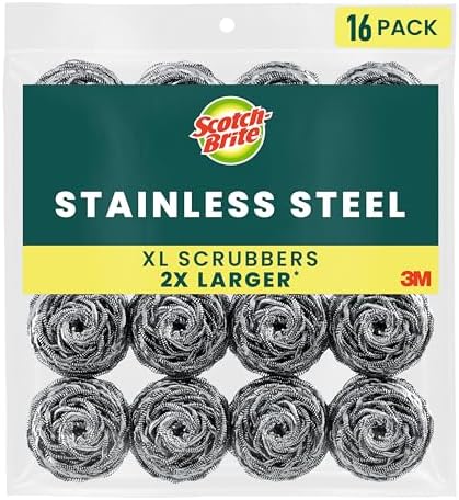 Scotch-Brite Stainless Steel Scrubbers, 16 Pack by Scotch-Brite