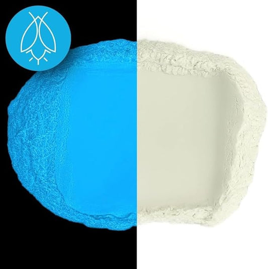 Glow in The Dark Pigment Powder - Neutral and Fluorescent Color for Art Painting, Fine Art, Nail Art Paint, and DIY Crafts - Long Lasting, 10+ Color Options - Neutral Sky Blue - (12 Grams/ .42oz)