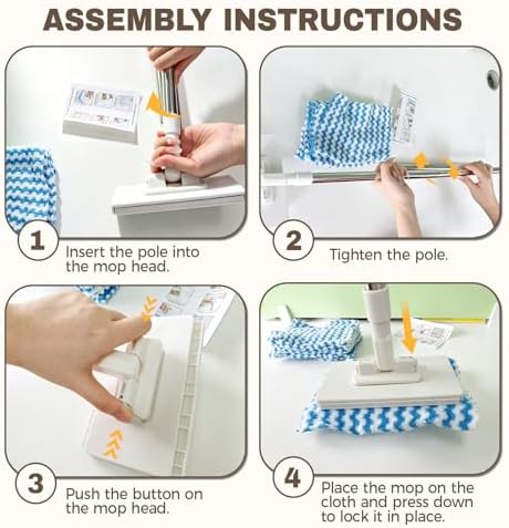 Hands Free Flat Mop, Zero Touch Gap Dust Cleaner & Locking Head - Image 7