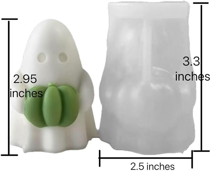 Ghost Holding Pumpkin Resin Mold, Halloween Candle Making Molds Fun Kit Cute Ghost and Pumpkin Epoxy Resin Molds Silicone DIY Craft