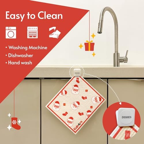 Eulnars Reusable Paper Towels, Christmas Swedish Dishcloths - Image 2