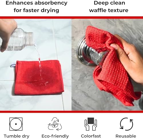 Red Cotton Cleaning Rags for Housekeeping - Image 4