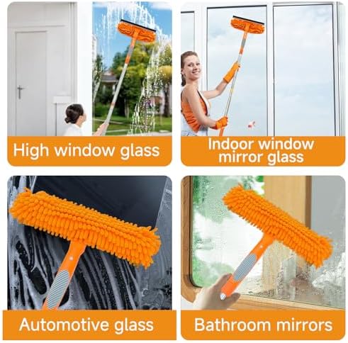 2 in 1 Window Squeegee Cleaner Kit Extension Pole, 67 in - Image 4