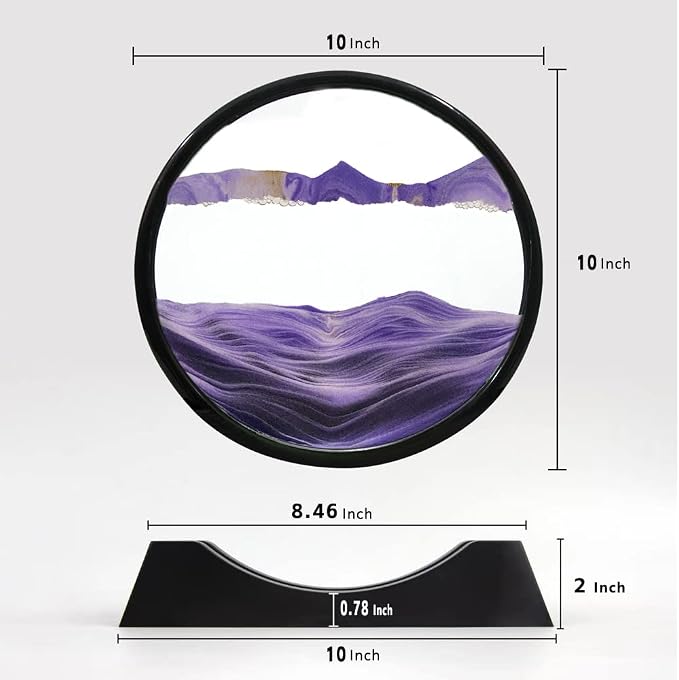SOFLIY 3D Dynamic Sand Art Liquid Motion, Moving Sand Art Picture Round Glass - Image 6