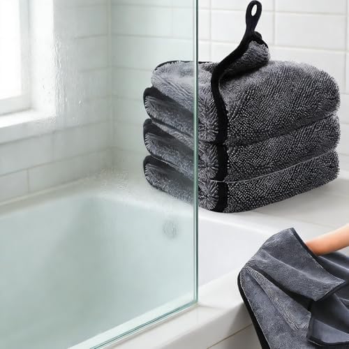 Shiny Shower Cleaning Cloth, Super Absorbent Bath Towels, Shower Doors Drying by Ecopandy