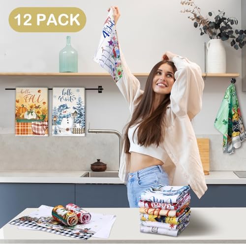 FuWeave 12 Pcs Seasonal Kitchen Towels Set - Image 5