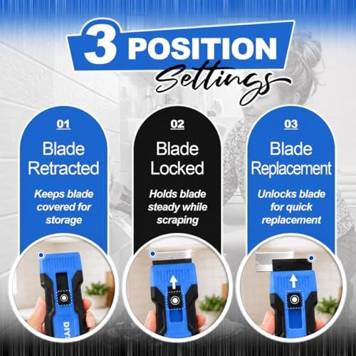 DIYSELF 2 Pack Razor Scraper Tool, Quick-Change Glass Scraper, 30 Blade - Image 4