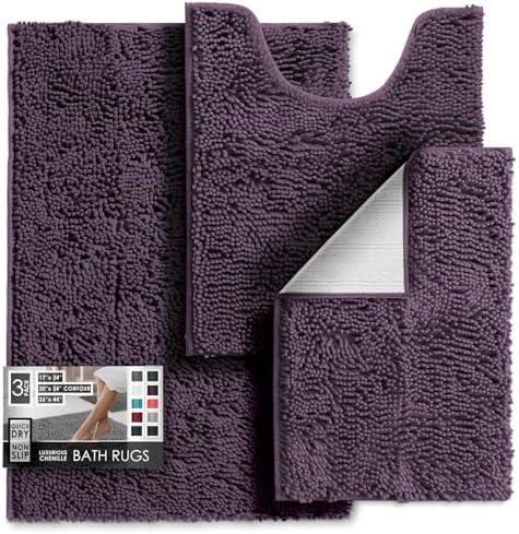 Hearth & Harbor Bathroom Rugs, Chenille Bath Mat by HearthHarbor