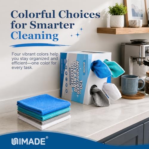 UNIMADE Microfiber Cleaning Cloth, 120 Pack Microfiber Towels - Image 5