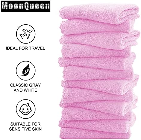 MOONQUEEN Microfiber Facial Cloths Fast Drying Washcloth 12 Pack - Image 4