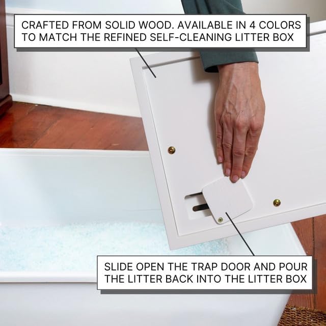 Refined Self Cleaning Litter Box Cabinet-Litter Catch White - Image 4
