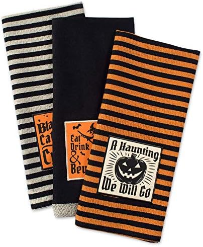 DII Happy Halloween Dishtowel Collection Embellished Cotton Kitchen Hand Towel - Image 3