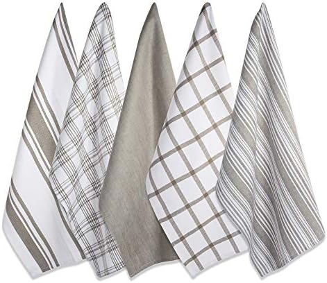 DII Assorted Woven, Kitchen Dishtowel Set, 5 Piece by DII