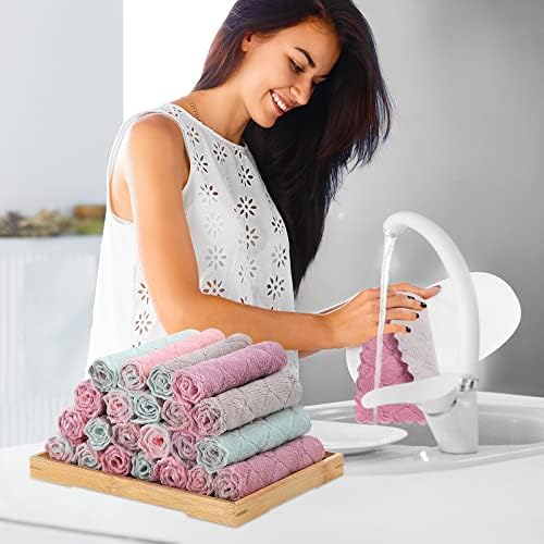 Rachan 22 Pack Kitchen Dish Cloths, Reusable Dish Towels, Nonstick Oil Washable - Image 4