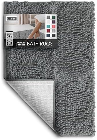 Hearth & Harbor Bathroom Rugs, Chenille Bath Mat by HearthHarbor