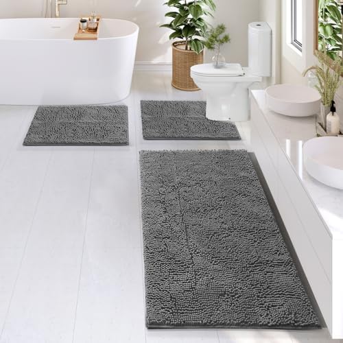 Hearth & Harbor Bathroom Rugs, Chenille Bath Mat - Image 4