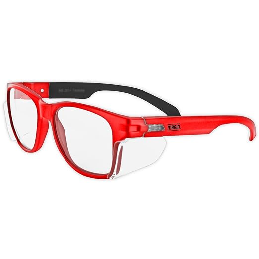 MAGID Y50 Safety Glasses for Construction | Red Frame — 144-Pack, ANSI Z87.1+ by MagidGloveSafety
