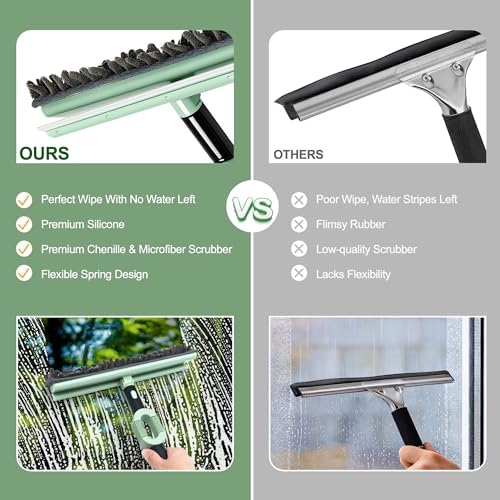 Window Squeegee with Extension Pole, 73.6 Inch Bendable Head Telescoping Long - Image 6