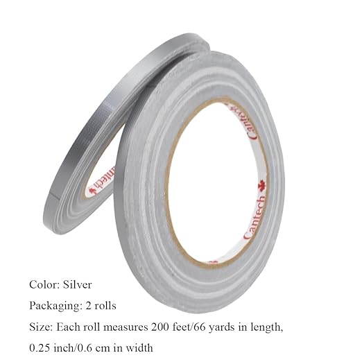 HAHIYO Silver 0.25Inch Wide Floral Tape, Waterproof Florist Tape Flower Wrap Adhesive Waterproof Decorative Tape for Bouquet Stem Wrapping Flower Arranging Craft, 2Rolls 200Feet/66Yard Total