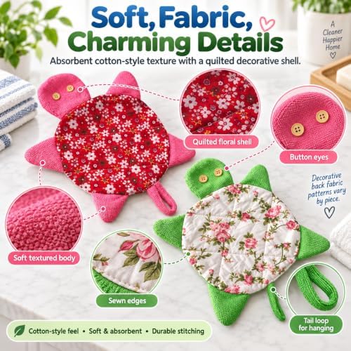 Floor Turtle Foot Mop, Washable Spill Towels, 2 Pack - Image 5