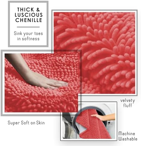 Hearth & Harbor Bathroom Rugs, Chenille Bath Mat - Image 6
