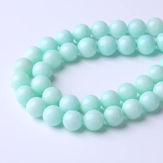 90PCS 4MM Amazonite Blue Jade Natural Gemstone Round Stone Beads for Jewelry Making DIY Energy Stone Healing Power Bracelet 15"