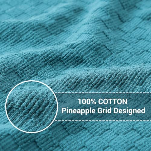 Homaxy 100% Cotton Terry Dish Cloths, Lake Blue - Image 2