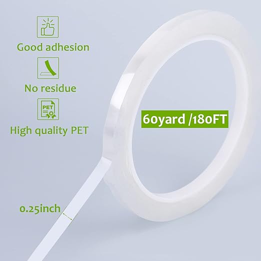 GLAMFIELDS 2 Rolls 1/4" 60Yd Floral Tapes,Clear Floral Tape,White Floral Tape for Bouquet Stem Wrap, Waterproof Florist Tape for Flower Arrangements Supplies Craft Corsages Wedding 60 Yd/Roll