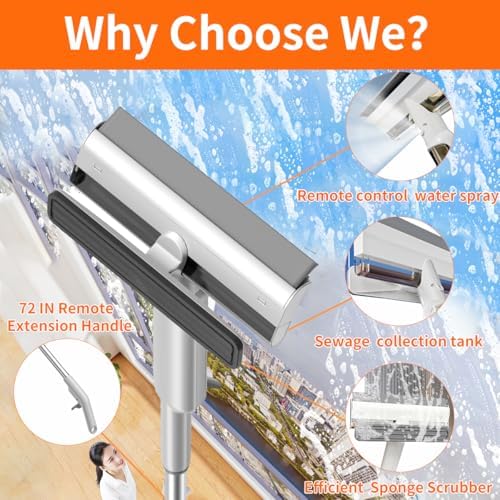 4 in 1 Window Squeegee with Water Tank, Window Cleaner Tool with Remote Control - Image 5
