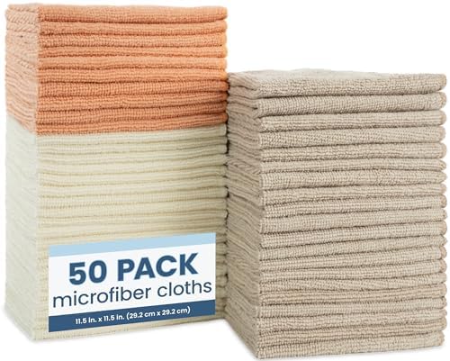 S&T INC. Microfiber Cleaning Cloth, 50 Pack, 11.5" x 11.5" by STINC