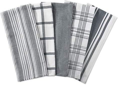 DII Assorted Woven, Kitchen Dishtowel Set, 5 Piece - Image 2