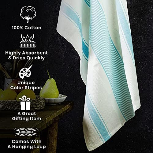 Stripe Kitchen Towels Decor Hanging Loop Dish Towels Boho Stripe Absorbent - Image 2