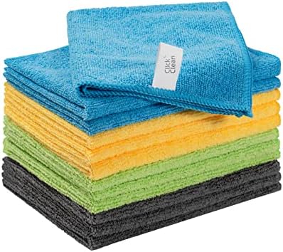 CLICK CLEAN Microfiber Cleaning Cloths, 12 Pack, Lint-Free Cleaning Towels by CLICKCLEAN
