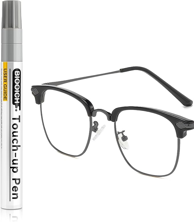 Matte Gunmetal Eyeglass Frame Touch Up Paint Pen, All-in-One Touch Up Kit by BIOOICH
