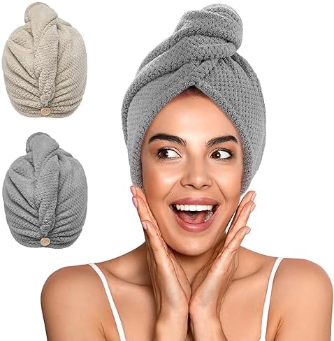 YFONG 2 Pack Microfiber Hair Towel Wrap by YFONG
