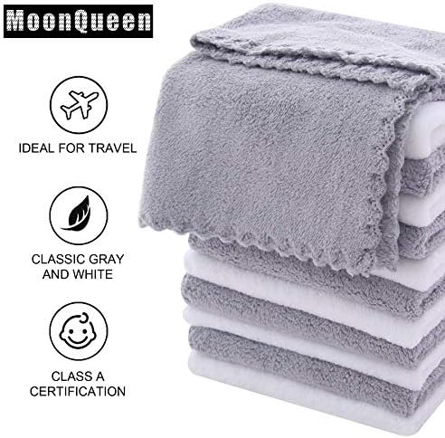 MOONQUEEN Microfiber Facial Cloths Fast Drying Washcloth 12 Pack - Image 5