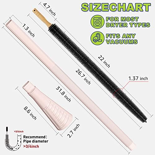 Sealegend 2 PCS Dryer Vent Cleaner Kit, Dryer Lint Vacuum Attachment&Brush - Image 6