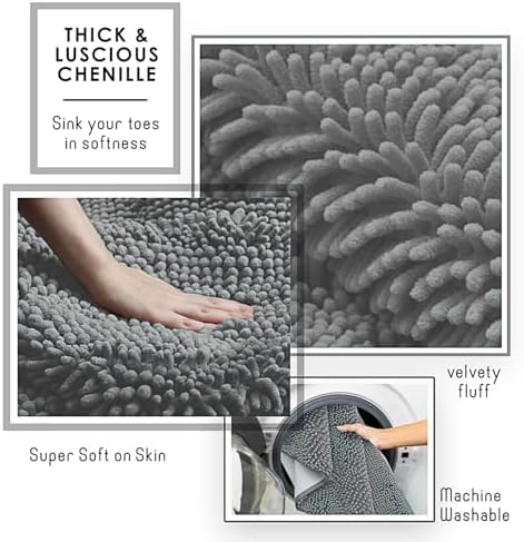 Hearth & Harbor Bathroom Rugs, Chenille Bath Mat - Image 4