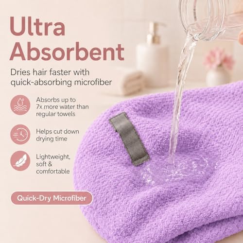 Large Microfiber Hair Wrap Towel - Image 4