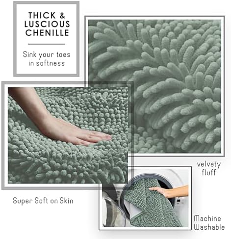 Hearth & Harbor Bathroom Rugs, Chenille Bath Mat - Image 4