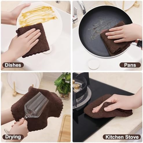 Homaxy 12 Pack Super Soft & Absorbent Dish Cloths - Image 4
