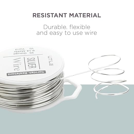 UTILE 18 20 22 24 Gauge 90 ft 99.9% Pure Soft Copper Wire for Electroculture Gardening, Jewelry Making, Crafting Wire Bendable, Plant Wire (Silver 22)