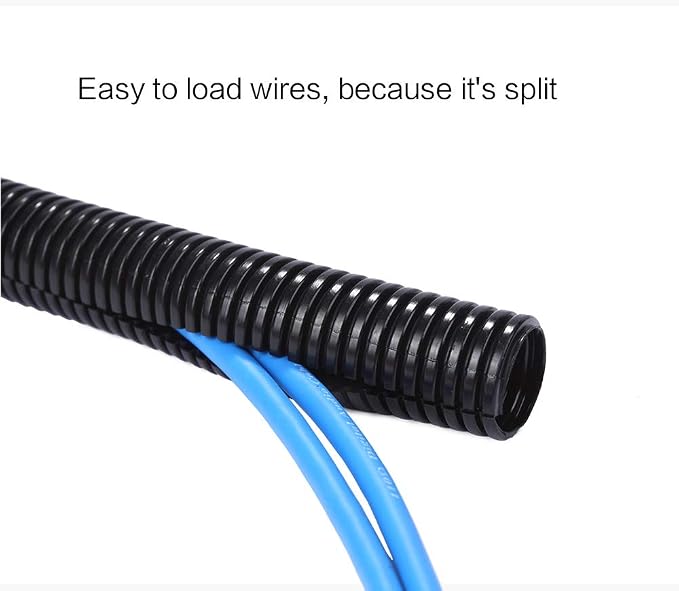 Alex Tech 50ft - 1 inch Split Wire Loom Tubing - Black - Image 5
