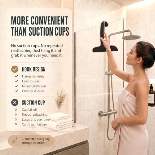 Shower Squeegee for Glass Doors, Silicone Wiper - Image 2