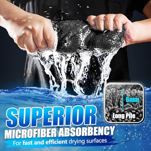 Airlab Microfiber Towel Car Drying Detailing Wash Cloth Car Care, Dark Grey - Image 3