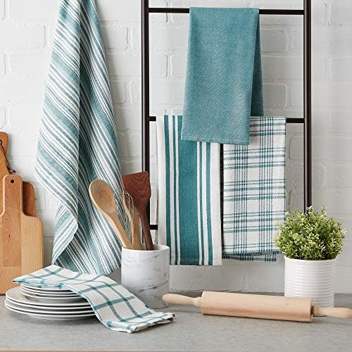 DII Assorted Woven, Kitchen Dishtowel Set, 5 Piece - Image 3