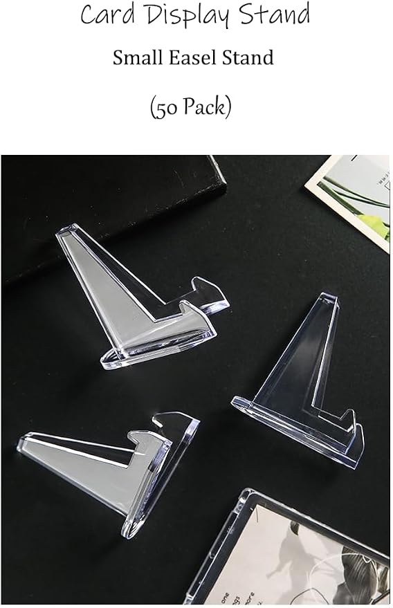 50 Packs Card Display Stand, 2.2 inch Acrylic Easel Mini Card Stand - Image 4